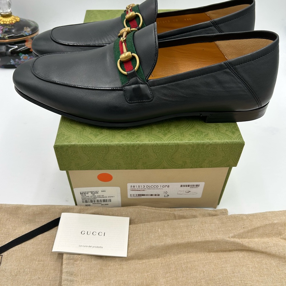 Men's Gucci Jordaan Horsebit loafers size 10 fits 11 US made in Italy - Picture 4 of 8
